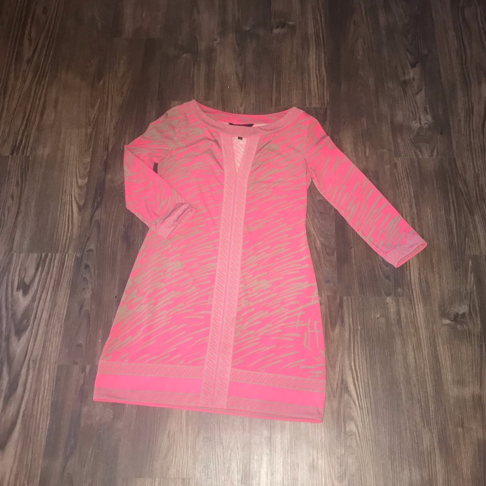 BCBG Pink and Tan Dress